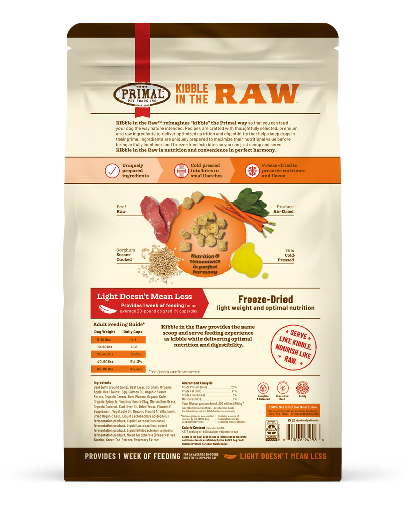 Kibble in the Raw <br> Beef Recipe