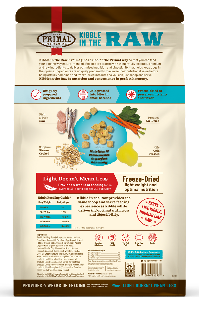 Kibble in the Raw <br> Fish & Pork Recipe