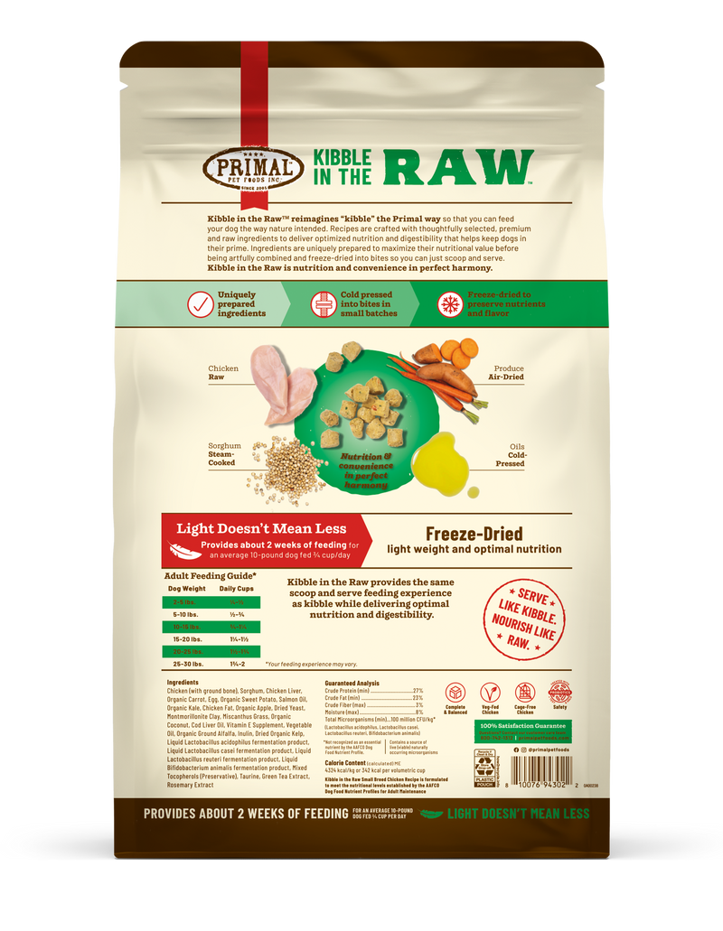 Kibble in the Raw <br> Small Breed Chicken Recipe